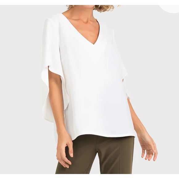 Joseph Ribkoff Vanilla Top, White Blouse, Style 193450, Size 10, MSRP $183 - Picture 2 of 8